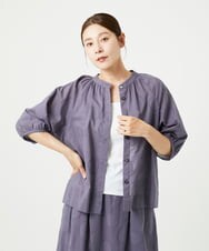 NGBHA10290 GIANNI LO GIUDICE(ジャンニ ロ ジュディチェ) [洗える]ドットジャガードシャツブラウス パープルグレー