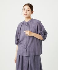 NGBHA10290 GIANNI LO GIUDICE(ジャンニ ロ ジュディチェ) [洗える]ドットジャガードシャツブラウス パープルグレー