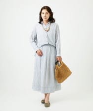 NGBHC21270 GIANNI LO GIUDICE(ジャンニ ロ ジュディチェ) [洗える]コットンタックドビーブラウス ライトブルー