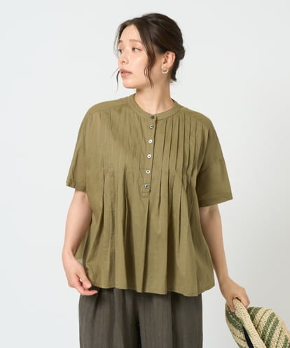 NGBHD01170 GIANNI LO GIUDICE [洗える]コットンボイルピンタックブラウス