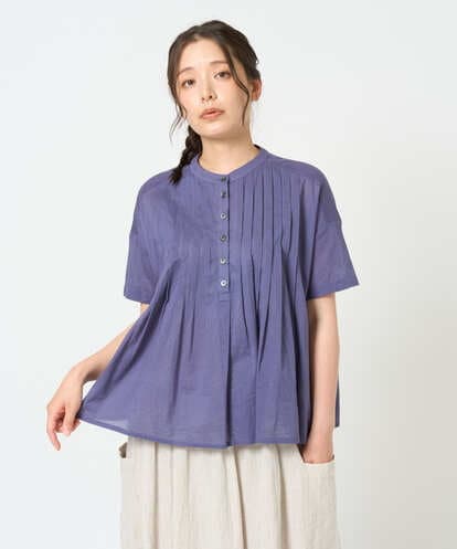 NGBHD01170 GIANNI LO GIUDICE [洗える]コットンボイルピンタックブラウス