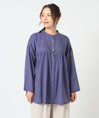 NGBHD02180 GIANNI LO GIUDICE [洗える]コットンボイルピンタックロングブラウス