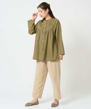 NGBHD02180 GIANNI LO GIUDICE(ジャンニ ロ ジュディチェ) [洗える]コットンボイルピンタックロングブラウス パープル