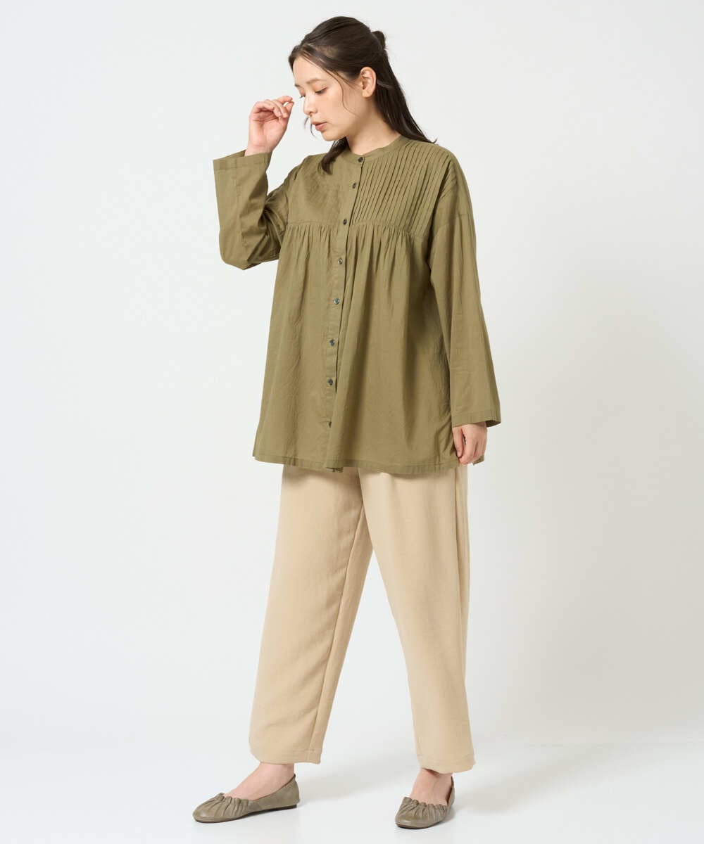 NGBHD02180 GIANNI LO GIUDICE(ジャンニ ロ ジュディチェ) [洗える]コットンボイルピンタックロングブラウス パープル