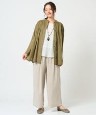 NGBHD02180 GIANNI LO GIUDICE(ジャンニ ロ ジュディチェ) [洗える]コットンボイルピンタックロングブラウス パープル