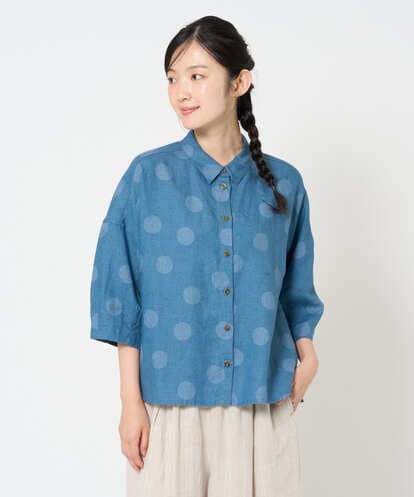NGBHD06360 GIANNI LO GIUDICE [洗える]リネンドットブラウス
