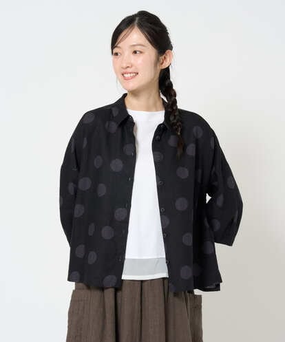 NGBHD06360 GIANNI LO GIUDICE [洗える]リネンドットブラウス