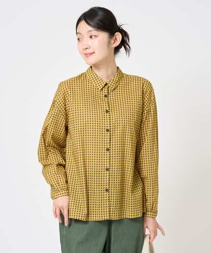 NGBHF64210 GIANNI LO GIUDICE [洗える]コットンギンガムプリントブラウス