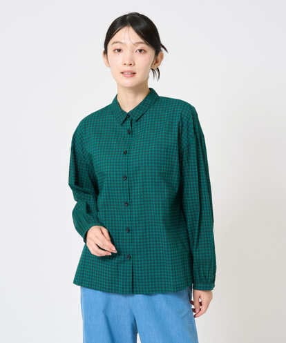 NGBHF64210 GIANNI LO GIUDICE [洗える]コットンギンガムプリントブラウス