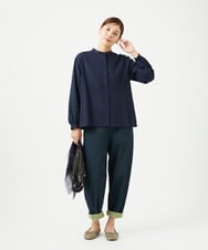 NGBJB10330 GIANNI LO GIUDICE(ジャンニ ロ ジュディチェ) [洗える]コットンローンピンタックブラウス ネイビー