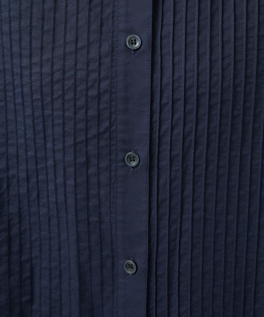 NGBJB10330 GIANNI LO GIUDICE(ジャンニ ロ ジュディチェ) [洗える]コットンローンピンタックブラウス ネイビー