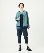 NGDAE20450 GIANNI LO GIUDICE(ジャンニ ロ ジュディチェ) ドットキルトノーカラージャケット ライトグリーン