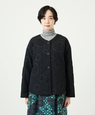NGDAE20450 GIANNI LO GIUDICE(ジャンニ ロ ジュディチェ) ドットキルトノーカラージャケット ブラック