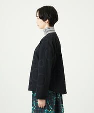 NGDAE20450 GIANNI LO GIUDICE(ジャンニ ロ ジュディチェ) ドットキルトノーカラージャケット ブラック