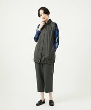 NGDAF01360 GIANNI LO GIUDICE(ジャンニ ロ ジュディチェ) [洗える]マイクロストライプストレッチロングベスト カーキ