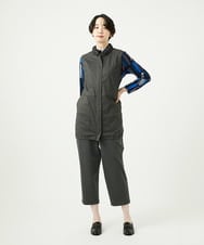 NGDAF01360 GIANNI LO GIUDICE(ジャンニ ロ ジュディチェ) [洗える]マイクロストライプストレッチロングベスト カーキ