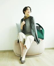 NGDAF01360 GIANNI LO GIUDICE(ジャンニ ロ ジュディチェ) [洗える]マイクロストライプストレッチロングベスト カーキ