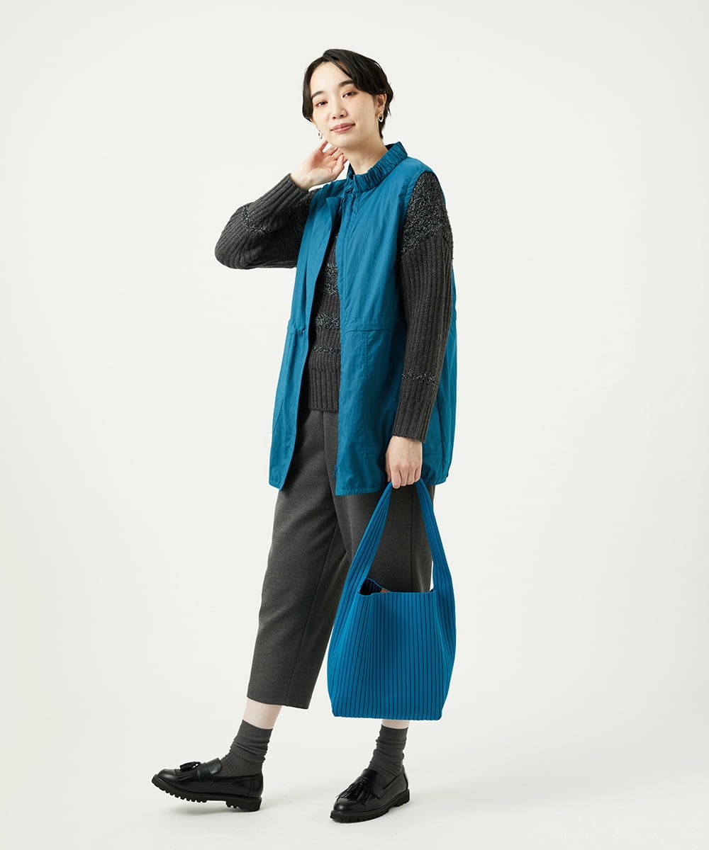 NGDAF01360 GIANNI LO GIUDICE(ジャンニ ロ ジュディチェ) [洗える]マイクロストライプストレッチロングベスト ブルー