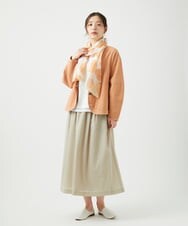 NGDED10330 GIANNI LO GIUDICE(ジャンニ ロ ジュディチェ) [洗える]二重織ガーゼデニム製品染めブルゾン ピンクベージュ