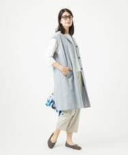 NGDGA30360 GIANNI LO GIUDICE(ジャンニ ロ ジュディチェ) [洗える]コットンナイロンカノコ編みロングジレ ライトグレー