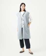 NGDGA30360 GIANNI LO GIUDICE(ジャンニ ロ ジュディチェ) [洗える]コットンナイロンカノコ編みロングジレ ライトグレー