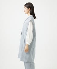 NGDGA30360 GIANNI LO GIUDICE(ジャンニ ロ ジュディチェ) [洗える]コットンナイロンカノコ編みロングジレ ライトグレー