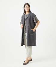 NGDGA30360 GIANNI LO GIUDICE(ジャンニ ロ ジュディチェ) [洗える]コットンナイロンカノコ編みロングジレ ダークグレー
