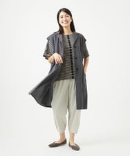 NGDGA30360 GIANNI LO GIUDICE(ジャンニ ロ ジュディチェ) [洗える]コットンナイロンカノコ編みロングジレ ダークグレー