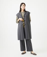 NGDGA30360 GIANNI LO GIUDICE(ジャンニ ロ ジュディチェ) [洗える]コットンナイロンカノコ編みロングジレ ダークグレー