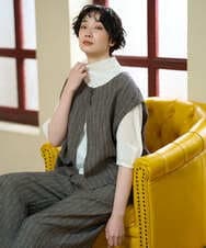 NGDGE51300 GIANNI LO GIUDICE(ジャンニ ロ ジュディチェ) [洗える]リネンステッチストライプベスト ブラック