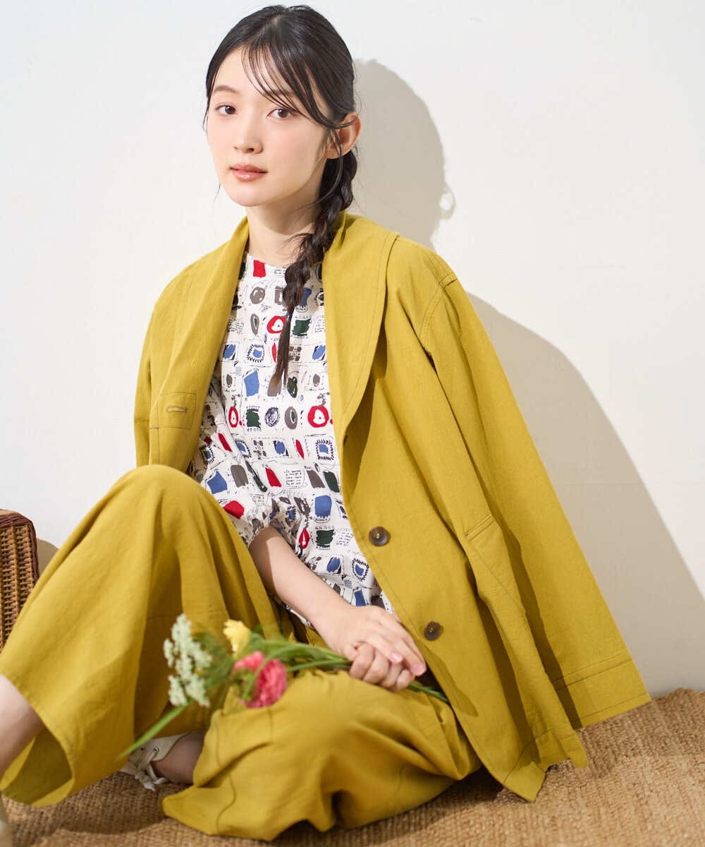 NGDGF26360 GIANNI LO GIUDICE(ジャンニ ロ ジュディチェ) [洗える]コットンナチュラルワッシャージャケット イエロー