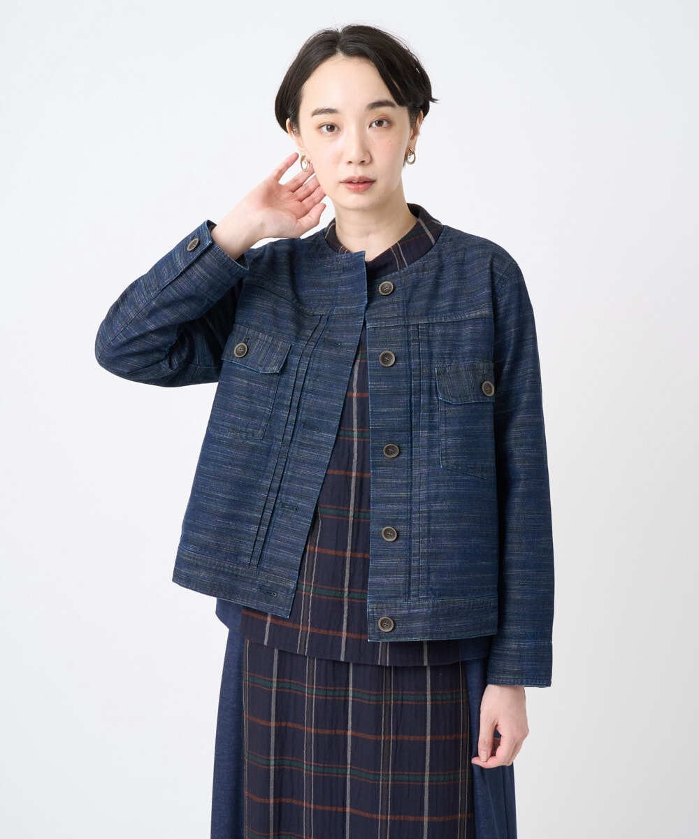 NGDJB20390 GIANNI LO GIUDICE(ジャンニ ロ ジュディチェ) [洗える]レインボーデニムジャケット ネイビー