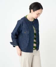NGDJB20390 GIANNI LO GIUDICE(ジャンニ ロ ジュディチェ) [洗える]レインボーデニムジャケット ネイビー