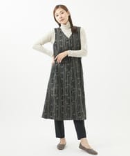 NGEAB50540 GIANNI LO GIUDICE(ジャンニ ロ ジュディチェ) [洗える]ウール混ボイルリボンプリントジャンパースカート ブラック
