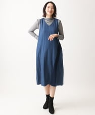 NGEEA32290 GIANNI LO GIUDICE(ジャンニ ロ ジュディチェ) [洗える]フリクションデニムジャンパースカート ネイビー