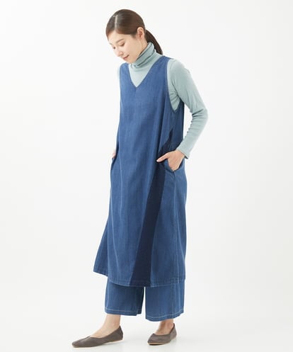 NGEEA32290 GIANNI LO GIUDICE [洗える]フリクションデニムジャンパースカート