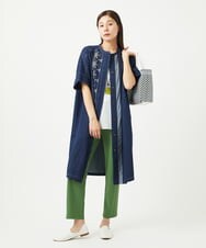 NGEGA20430 GIANNI LO GIUDICE(ジャンニ ロ ジュディチェ) [洗える]コットンデニムワンピース ネイビー