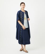 NGEGA20430 GIANNI LO GIUDICE(ジャンニ ロ ジュディチェ) [洗える]コットンデニムワンピース ネイビー