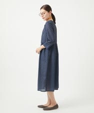 NGEGA22490 GIANNI LO GIUDICE(ジャンニ ロ ジュディチェ) [洗える]小付き柄ワンピース ネイビー