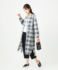 NGEHB32290 GIANNI LO GIUDICE(ジャンニ ロ ジュディチェ) [洗える]先染めブロックチェックチェックワンピースシャツ ブラック