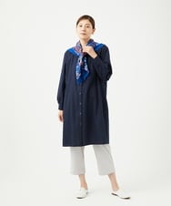 NGEJB10390 GIANNI LO GIUDICE(ジャンニ ロ ジュディチェ) [洗える]コットンローンピンタックロングブラウス ネイビー