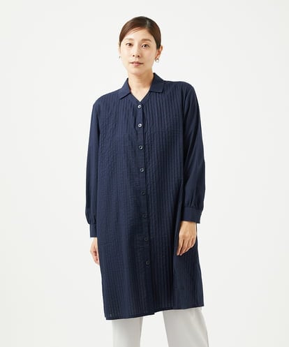 NGEJB10390 GIANNI LO GIUDICE [洗える]コットンローンピンタックロングブラウス