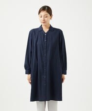 NGEJB10390 GIANNI LO GIUDICE(ジャンニ ロ ジュディチェ) [洗える]コットンローンピンタックロングブラウス ネイビー