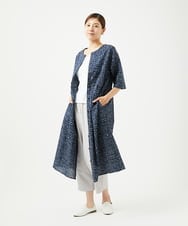 NGEJB11390 GIANNI LO GIUDICE(ジャンニ ロ ジュディチェ) [洗える・日本製]ミラクルウェーブブロックプリントワンピース ネイビー
