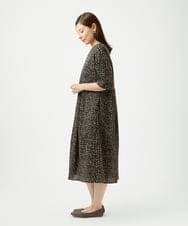 NGEJB11390 GIANNI LO GIUDICE(ジャンニ ロ ジュディチェ) [洗える・日本製]ミラクルウェーブブロックプリントワンピース ブラック