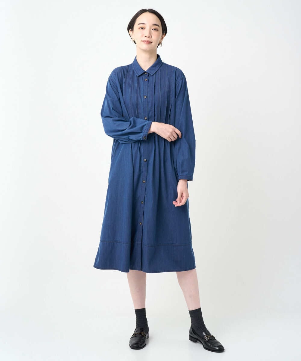 NGEJC21360 GIANNI LO GIUDICE(ジャンニ ロ ジュディチェ) [洗える]ビヨンドデニムワンピース ネイビー