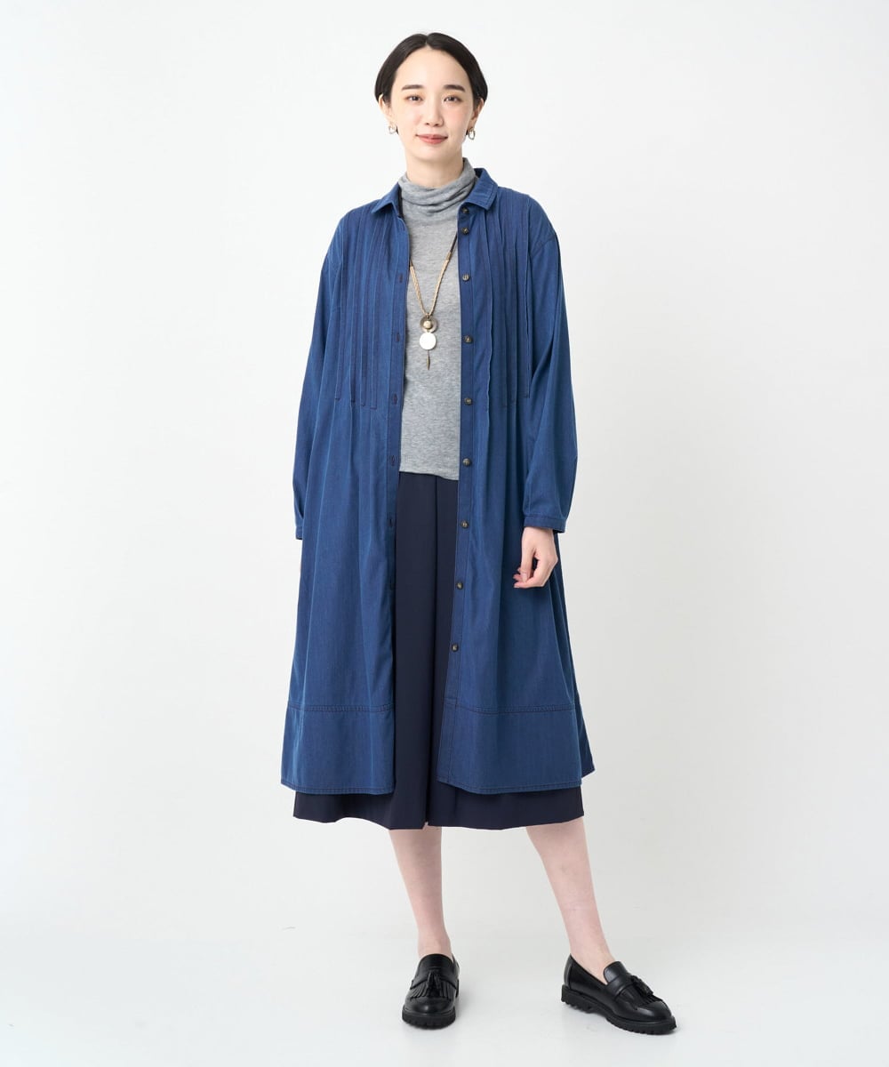 NGEJC21360 GIANNI LO GIUDICE(ジャンニ ロ ジュディチェ) [洗える]ビヨンドデニムワンピース ネイビー