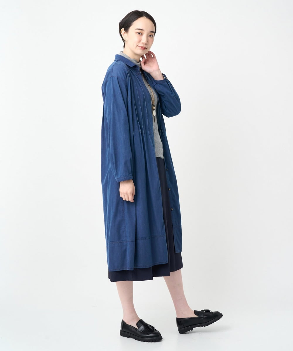 NGEJC21360 GIANNI LO GIUDICE(ジャンニ ロ ジュディチェ) [洗える]ビヨンドデニムワンピース ネイビー