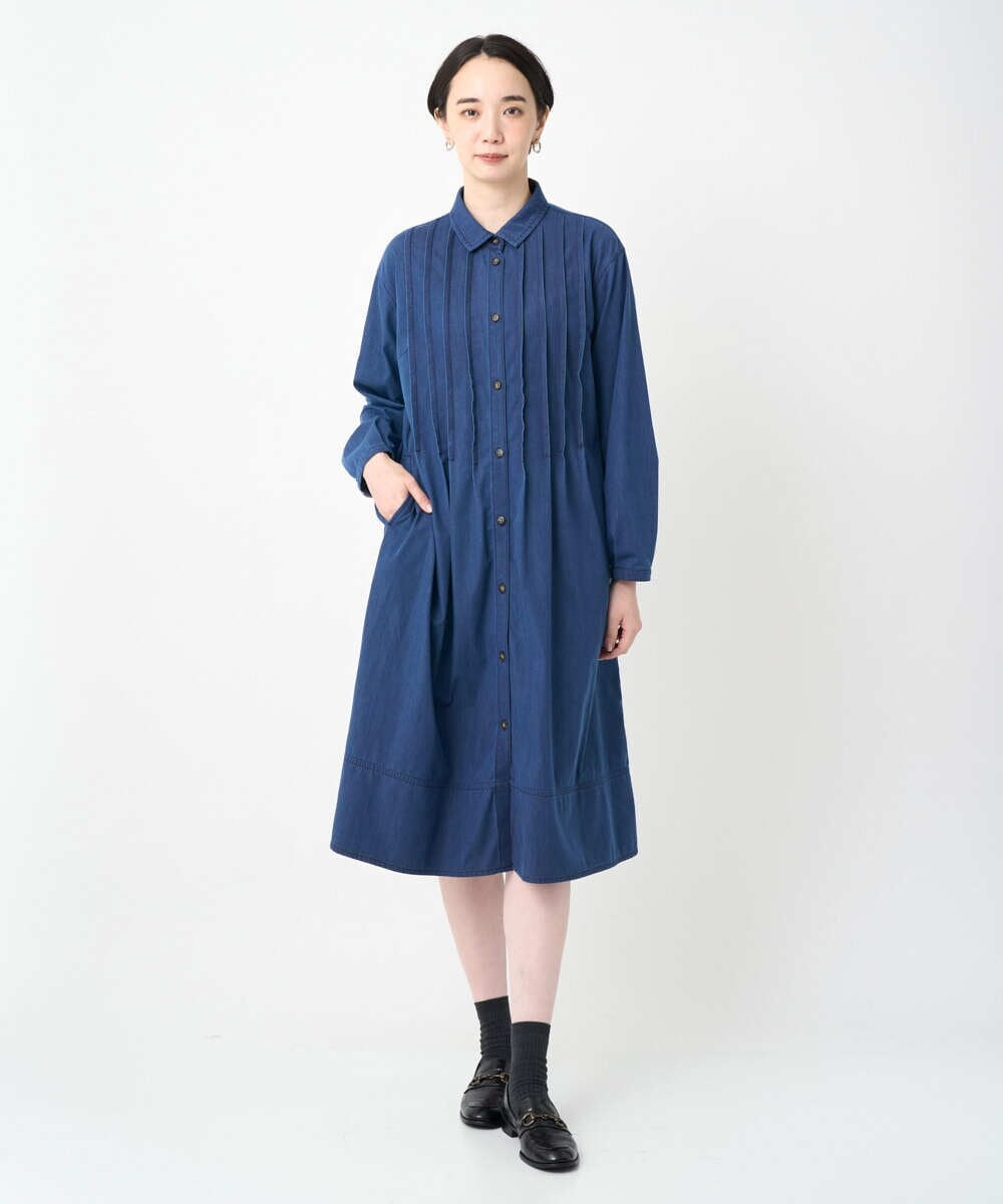 NGEJC21360 GIANNI LO GIUDICE(ジャンニ ロ ジュディチェ) [洗える]ビヨンドデニムワンピース ネイビー