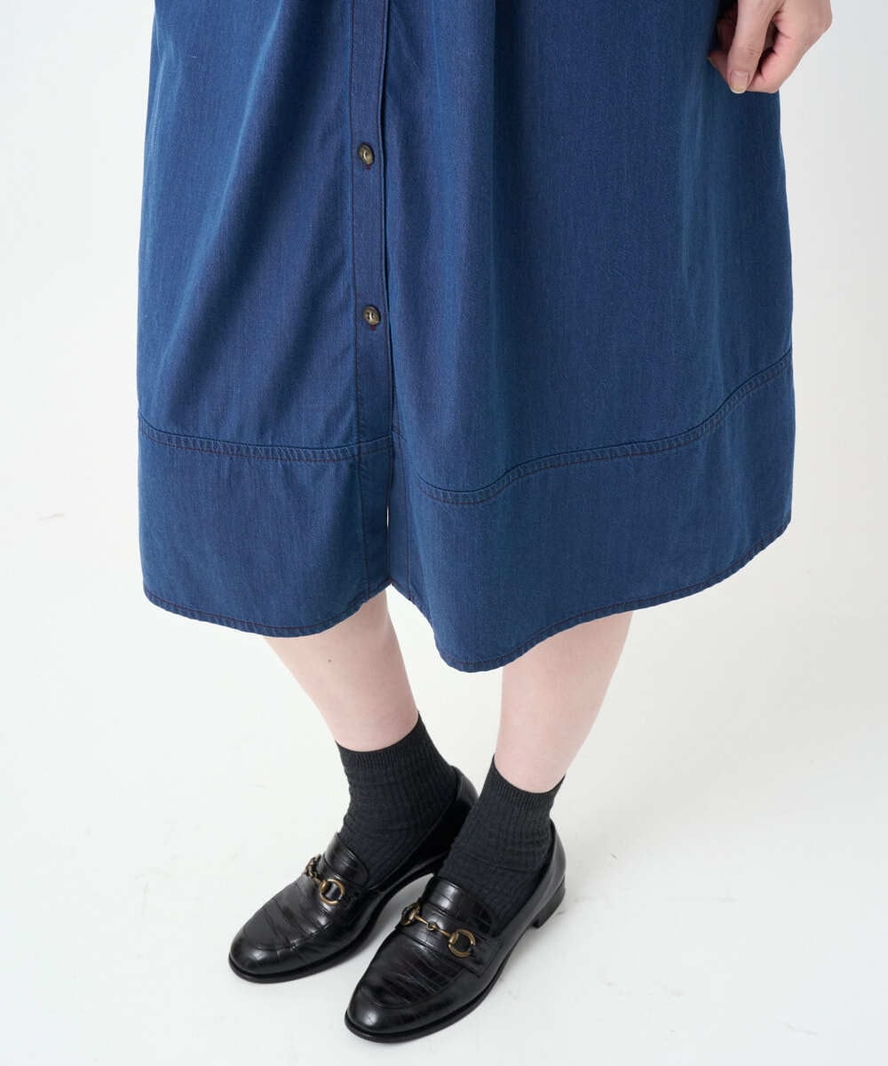 NGEJC21360 GIANNI LO GIUDICE(ジャンニ ロ ジュディチェ) [洗える]ビヨンドデニムワンピース ネイビー